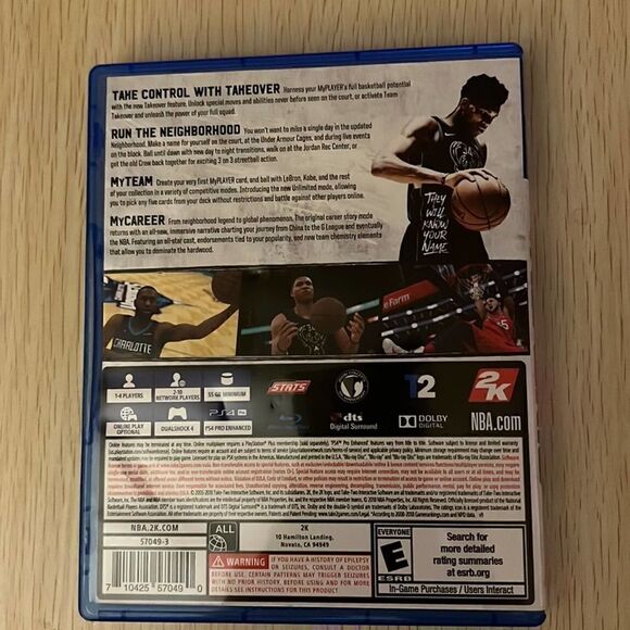 SONY PS4 NBA 2K19 w case and manual NWOT - Picture 3 of 3